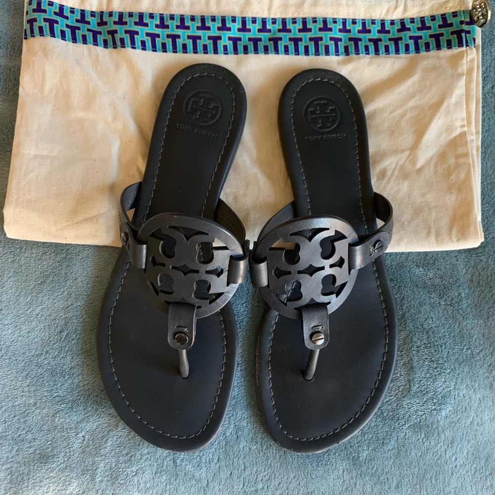 Tory Burch Miller Sandal Dark Gray sz 8.5